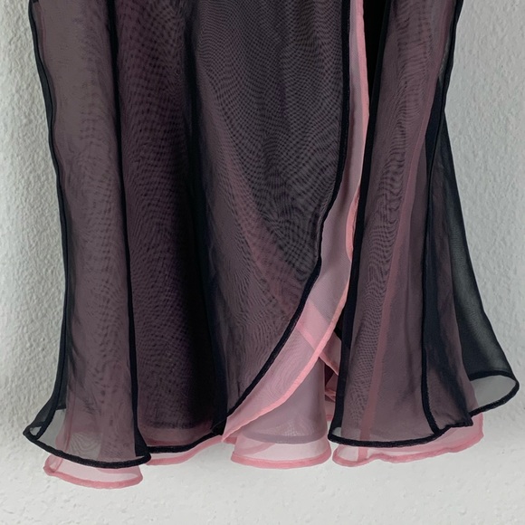 VINTAGE Fantasies chiffon Lace Slip pink black Sz S women’s sexy lingerie Y2K - Picture 12 of 15